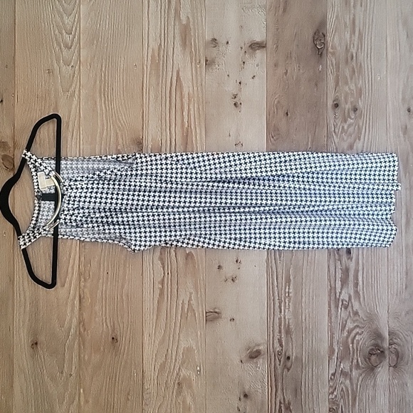 MICHAEL Michael Kors Size Large Houdstooth Halter Dress with Gold Neck Accent - Picture 1 of 6